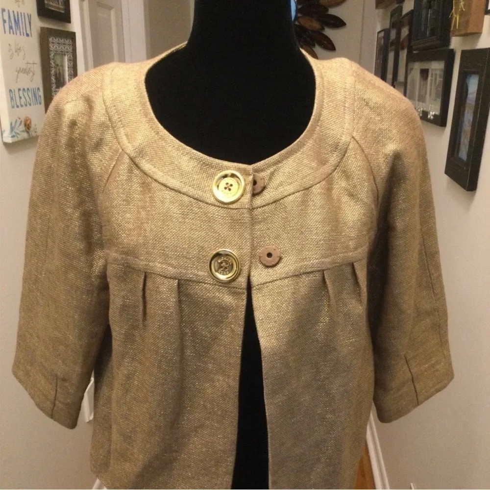 Michael Kors Metallic Tweed Cropped Jacket | Size Small